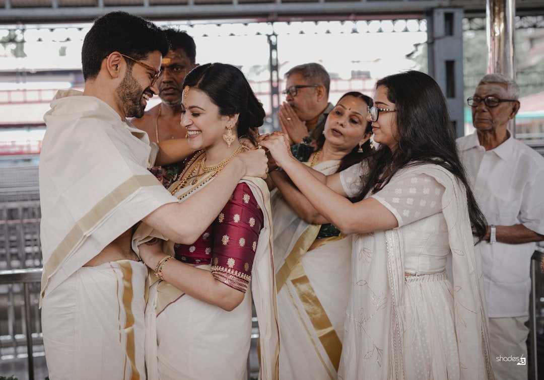 happy indian family wedding